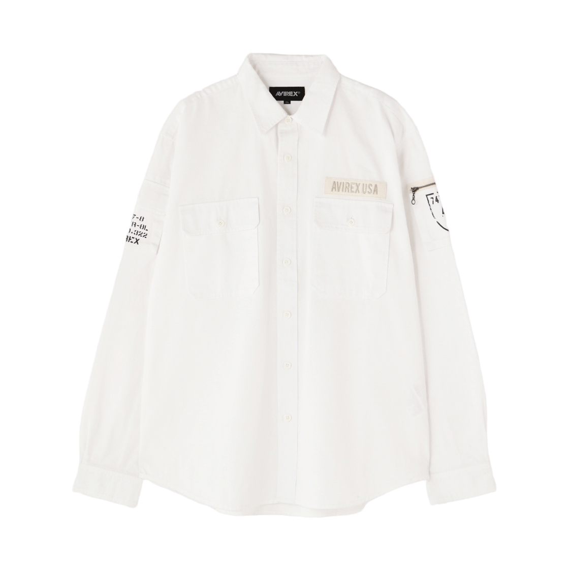 아비렉스 베이직 퍼티그 롱 슬리브 셔츠 화이트(Avirex Basic Fatigue Long Sleeve Shirt White)