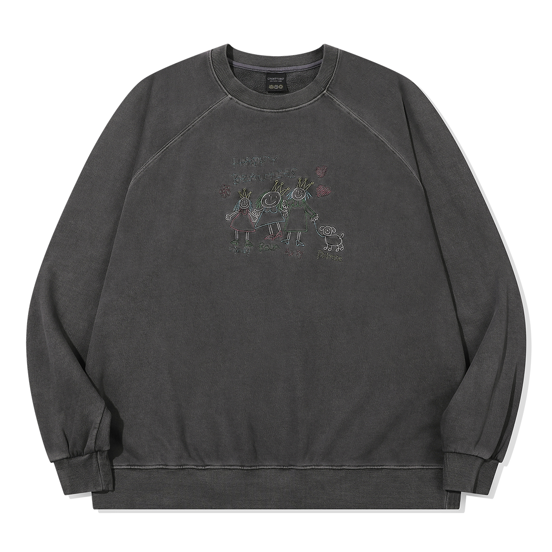 꼼파뇨 리틀조이 레글런 피그먼트 맨투맨 스모크블랙(CPGN STUDIO Little Joy Raglan Pigment Sweatshirt Smoke Black)