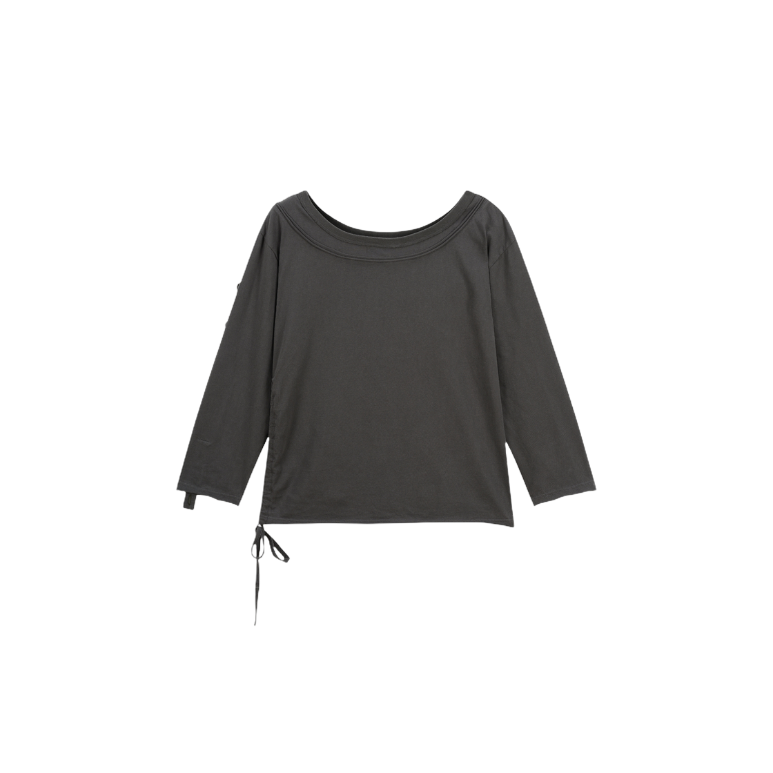 베이컨트 아카이브 다시 레이어드 오프숄더 롱슬리브 탑 차콜(Vacant Archive Darcy Layered Off-Shoulder 
Long Sleeve Top Charcoal) - 1