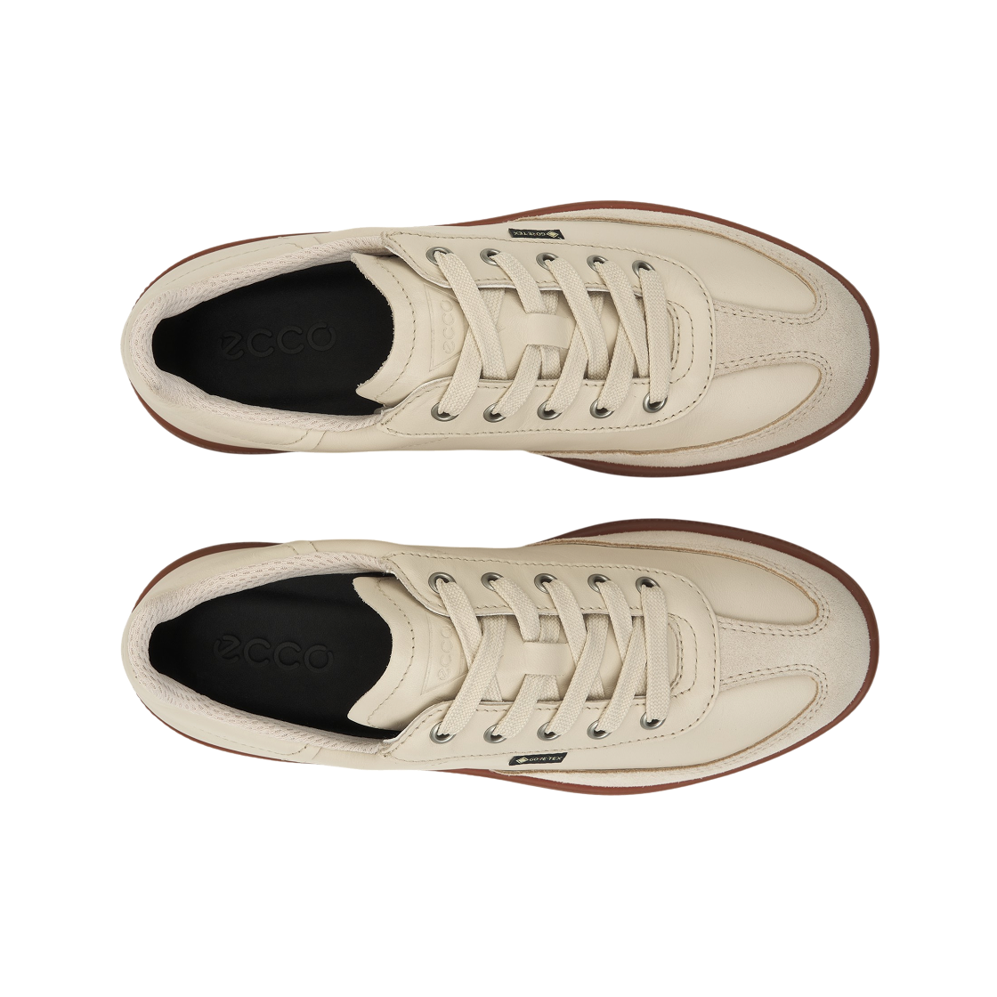 (W) 에코 소프트 11 레더 고어텍스 트레이너 베이지((W) Ecco Soft 11 Leather Gore-Tex Trainer Beige) - 5