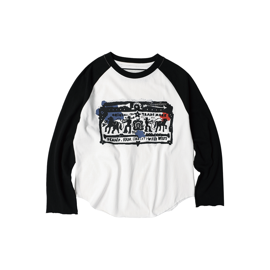 더바이닐하우스 카우보이 픽토그램 래글런 롱슬리브 티셔츠 화이트(Thevinylhouse Cowboy Pictogram Raglan LS Tee White) - 3