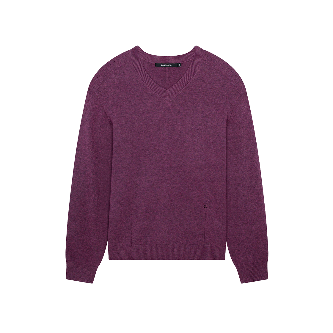 지오송지오 타임리스 홀가먼트 브이넥 니트 바이올렛 ZI6KT690VI(ZIOSONGZIO Timeless Wholegarment V Neck Knit Violet) - 1