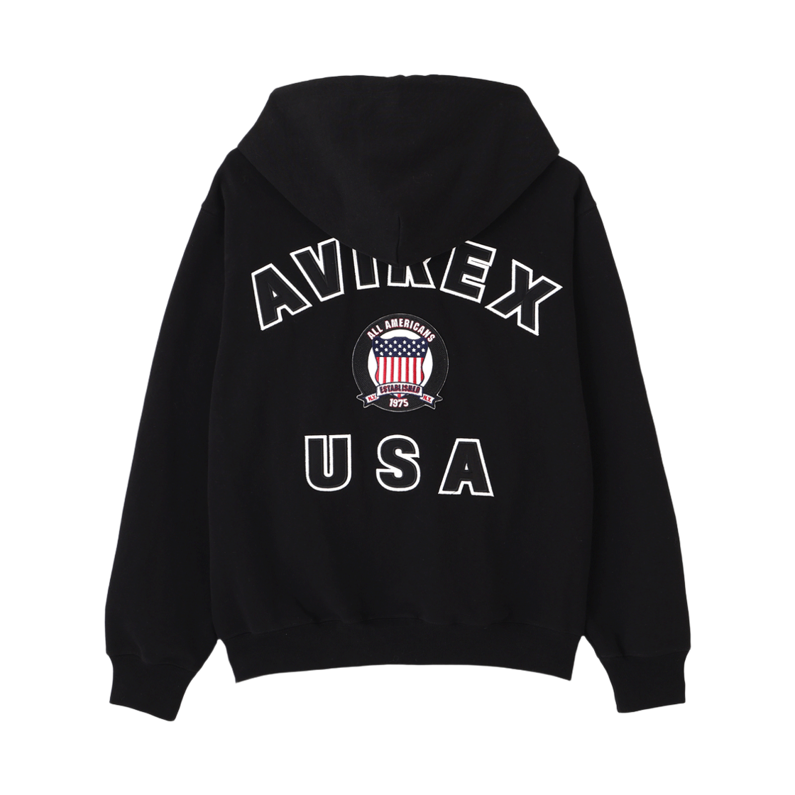 아비렉스 시그니처 바시티 짚업 파카 블랙(Avirex Signature Varsity Zip Up Parka Black)