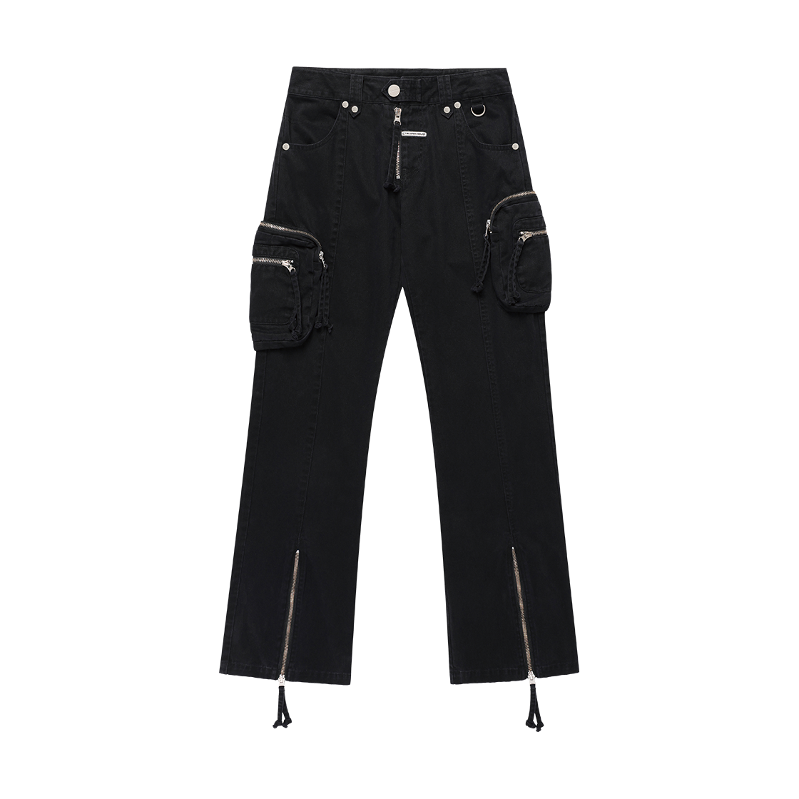 더바이닐하우스 워시드 밀리터리 우먼 카고 팬츠 블랙(Thevinylhouse Washed Military Cargo Pants Black) - 1