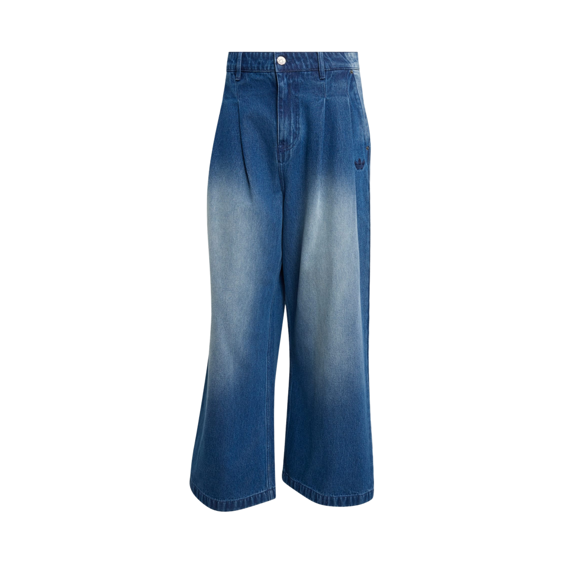 KQ8864 Adidas Mid-Rise Wide Leg Jeans Blue - KR Sizing