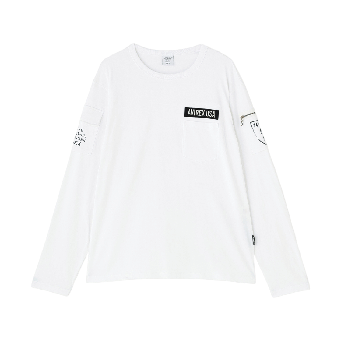 [예약배송] 아비렉스 퍼티그 롱 슬리브 티 화이트([예약배송] Avirex Fatigue Long Sleeve Tee White) - 1