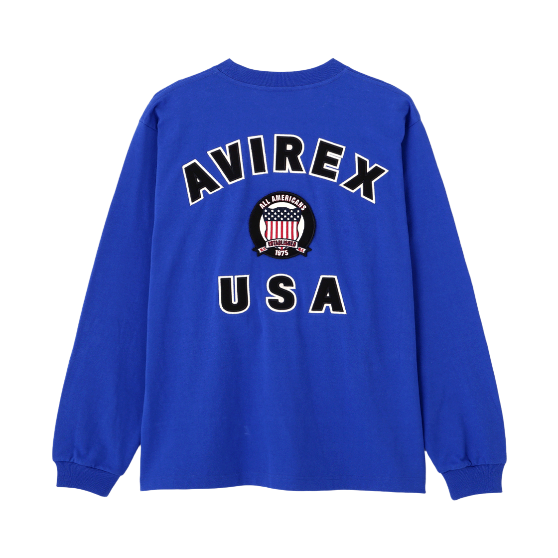 [예약배송] 아비렉스 롱 슬리브 시그니처 바시티 로고 티 블루([예약배송] Avirex Long Sleeve Signature Varsity Logo Tee Blue)