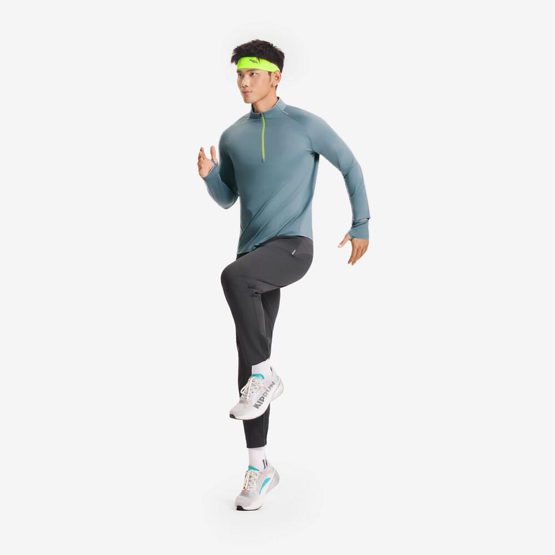 데카트론 남성 하프집 러닝 긴팔 티 런 드라이 500 리버 그레이(Decathlon Men's Half-Zip Long-Sleeved Running T-Shirt Run Dry 500 River Grey) - 8