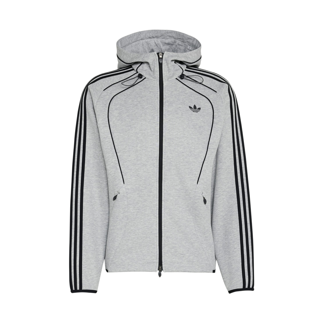 KR7070 Adidas Spacer Teamgeist 26 Cutline Full Zip Hoodie Medium Grey Heather - KR Sizing