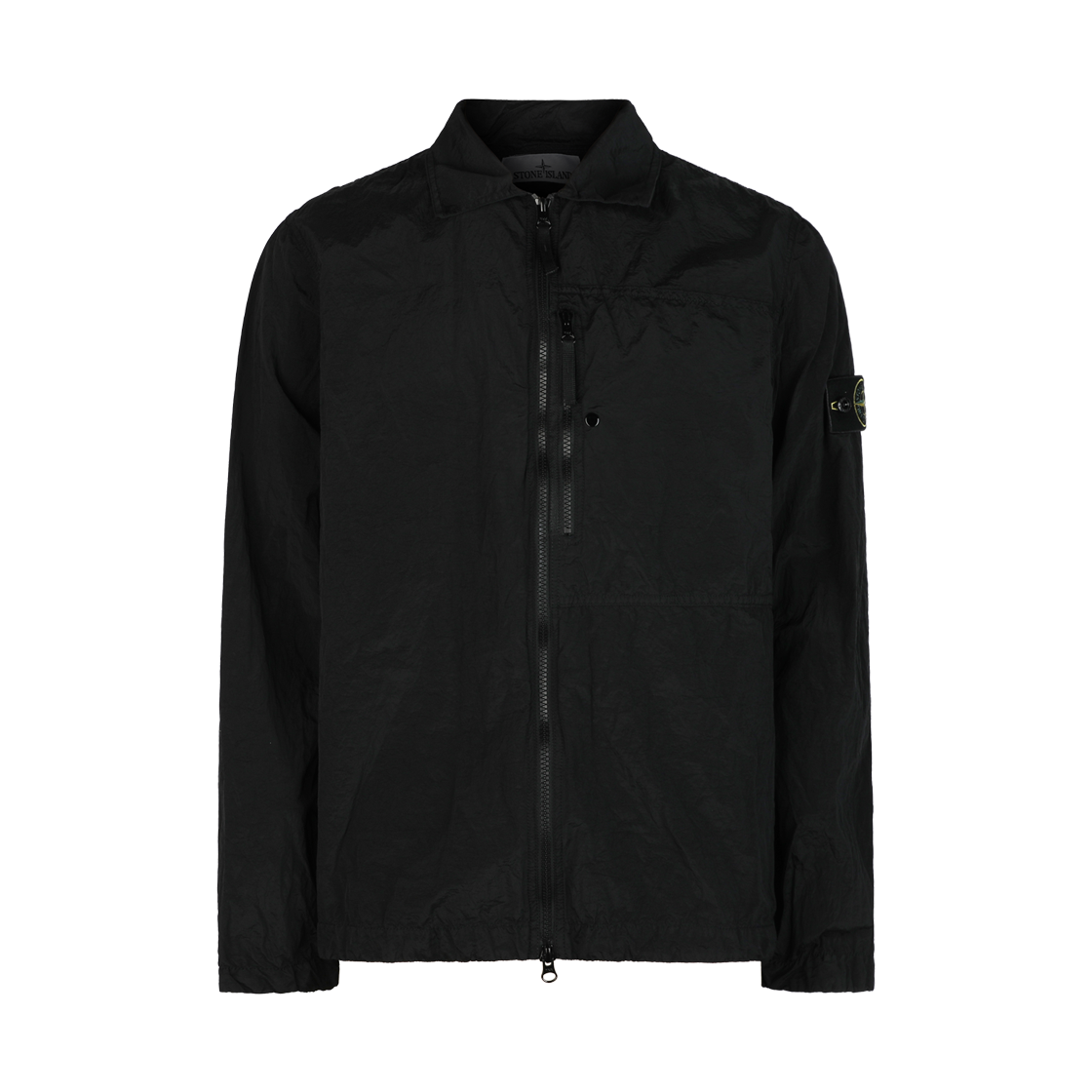 1200041 S0019 V0029 [15% 쿠폰] Stone Island 1200041 Nylon Metal In Econyl Regular Fit Zip-Up Overshirt with Chest Pocket Black - 26FW