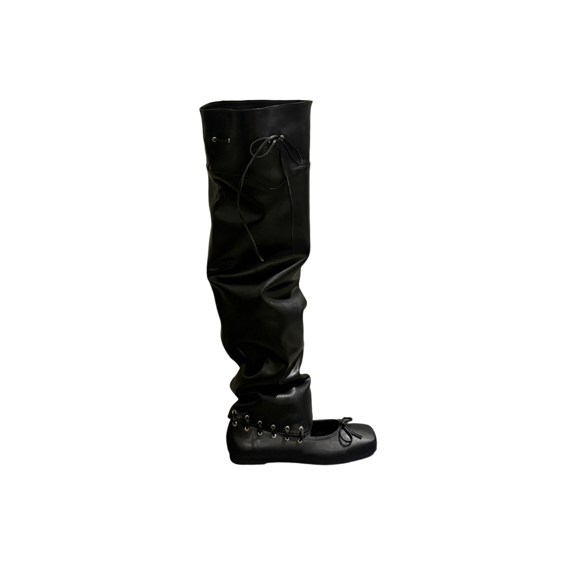 모이페어 스트랩 플랫 부츠 블랙(MOIFAIRE Strap Flat Boots Black) - 1
