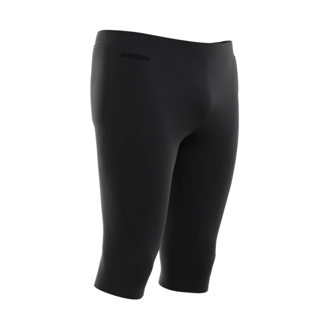 8826518 Decathlon Men's 3/4 Running Tights Run Dry 100 Smoke Black