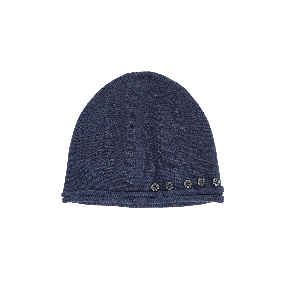 MEA03B6A04-DB Mea Wool Layered Button Beanie Dutch Blue