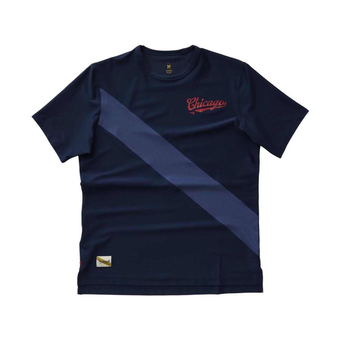 트랙스미스 시카고 티셔츠 네이비 딥 블루(Tracksmith Chicago T-Shirt Navy Deep Blue)