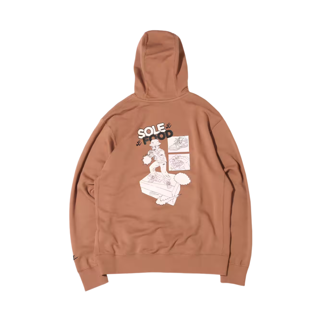 DQ5296-256 Nike NSW French Terry Sole Food Pullover Hoodie Archaeo Brown Black (DQ5296-256)