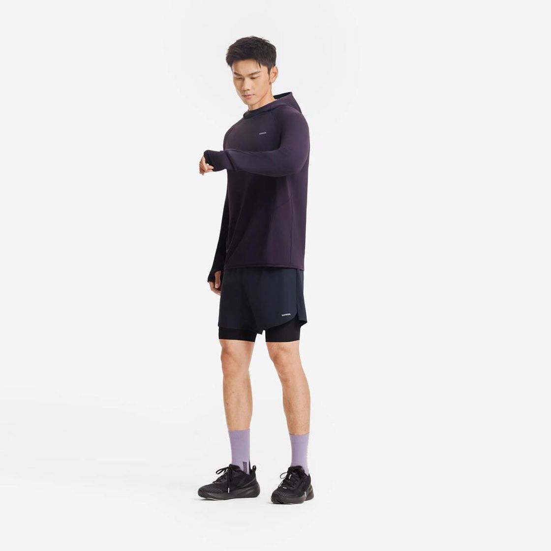 데카트론 남성 러닝 후디 런 웜 500 다크 오버진(Decathlon Men's Running Hoodie Run Warm 500 Dark Aubergine) - 7