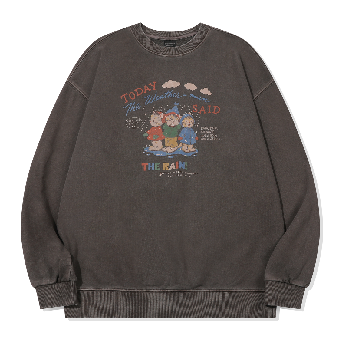 C26FB33 CPGN STUDIO Rainy Day Raglan Pigment Sweatshirt Brown