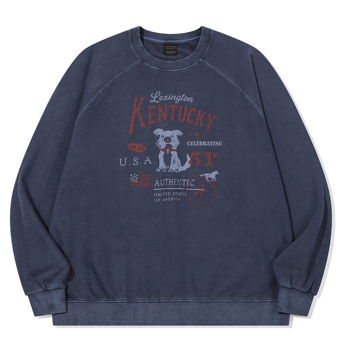 C26FB31 CPGN STUDIO Kentucky Raglan Pigment Sweatshirt Dark Blue
