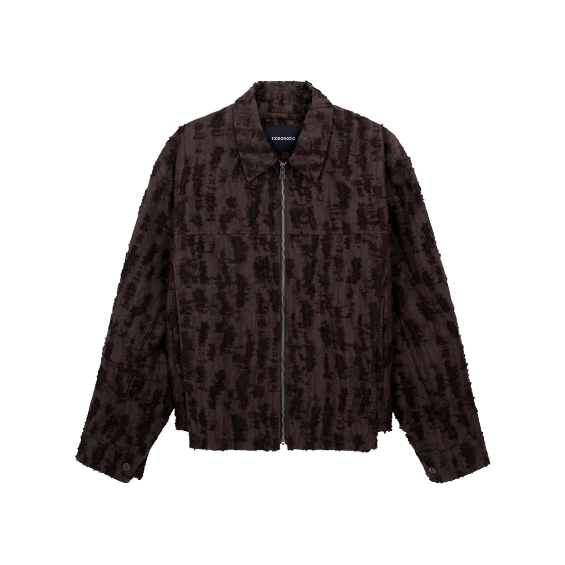 ZI5JP522BR ZIOSONGZIO Destroyed Jacquard Trucker Brown