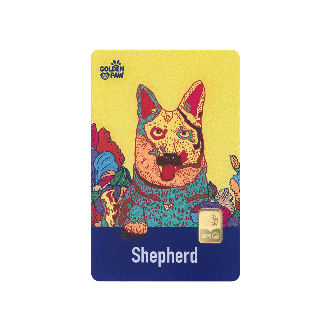 금 한국조폐공사 골든 파우 카드형 골드 셰퍼드 1g(Gold KOMSCO Golden Paw Card Type Gold Shepherd 1g)