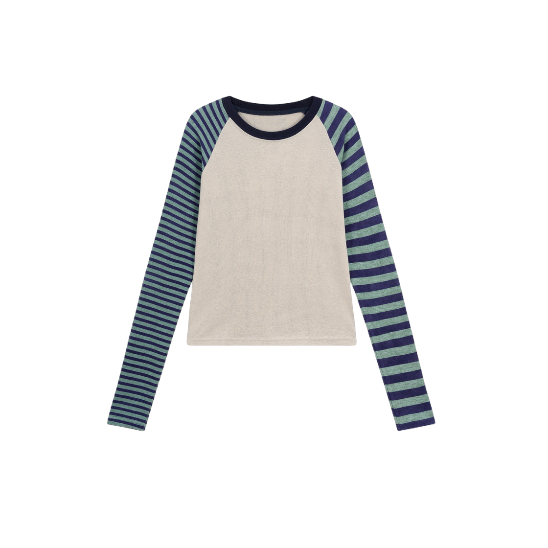 베이컨트 아카이브 키샤 스트라이프 래글런 롱슬리브 탑 베이지(Vacant Archive Kisha Stripe Raglan 
Long Sleeve Top Beige) - 1