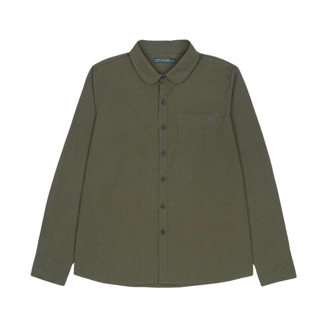 코이세이오 038 라운드 카라 셔츠 머드 카키(COYSEIO 038 Round Collar Shirt Mud Khaki)