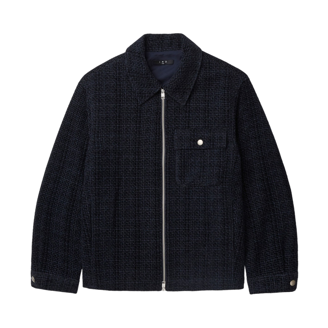 이로 세노르 트위드 집업 셔켓 네이비(Iro Cenor Tweed Zip-Up Shirt Jacket Navy) - 2