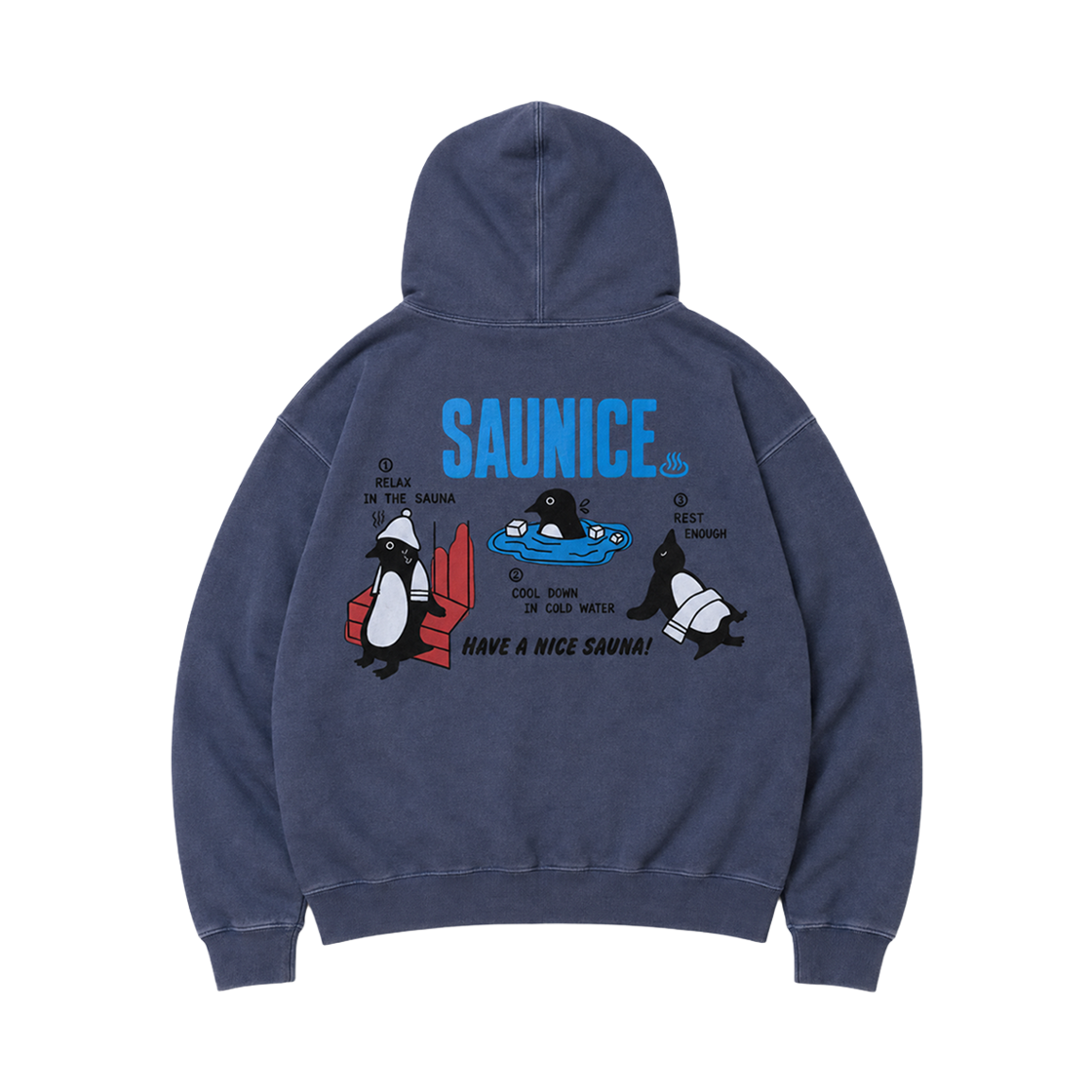 빅웨이브 컬렉티브 사우나이스 피그먼트 후드티 소프트 블루(BIGWAVE COLLECTIVE Saunice Pigment Hoodie Soft Blue) - 1