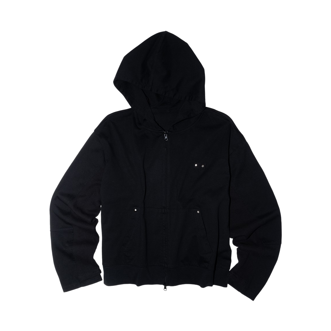 이티씨이 패널드 크롭 후드 집업 블랙(ETCE Paneled Crop Hood Zip-up Black)