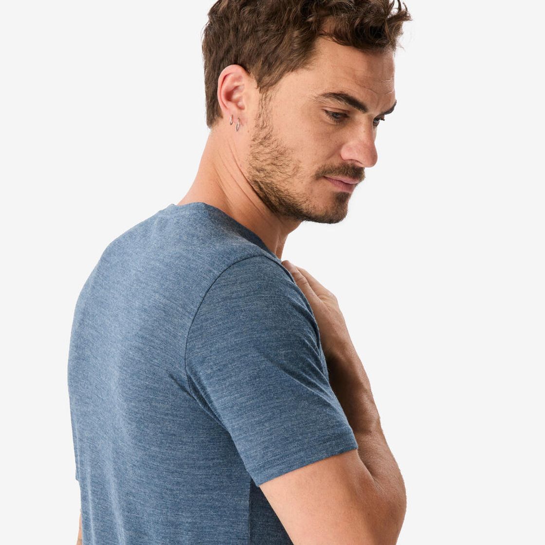 데카트론 남성 메리노울 하이킹 반팔 티 프레시 어비스 블루(Decathlon Men's Merino Wool Hiking Short-Sleeve T-Shirt Fresh Abyss Blue) - 6