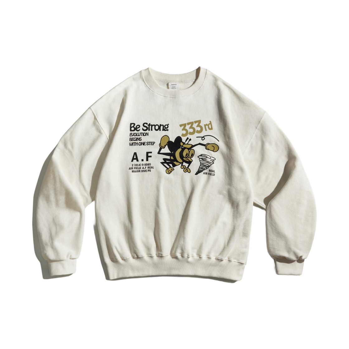 SMMT4589_Cream_291 PERSTEP Be Strong Heavy Weight Sweat Shirt Cream SMMT4589