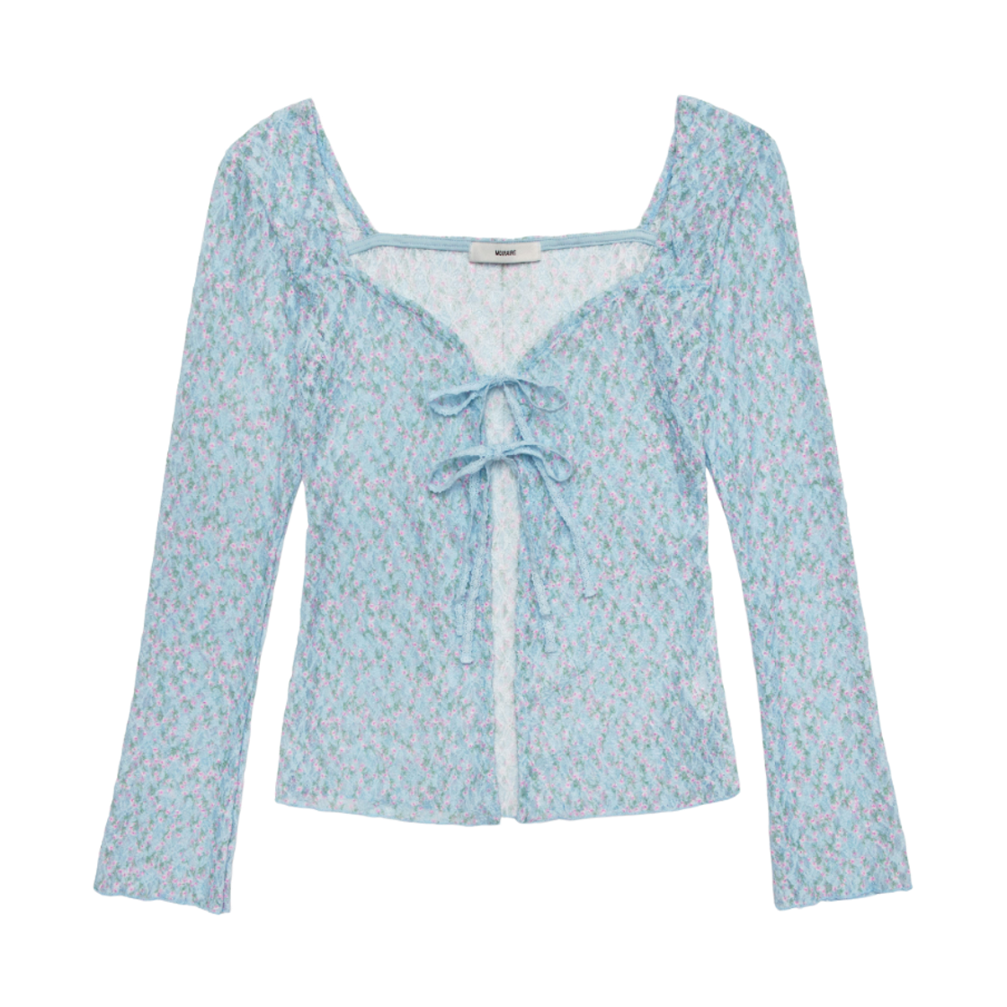 MF26FW016 MOIFAIRE Flower Strap Cardigan Skyblue