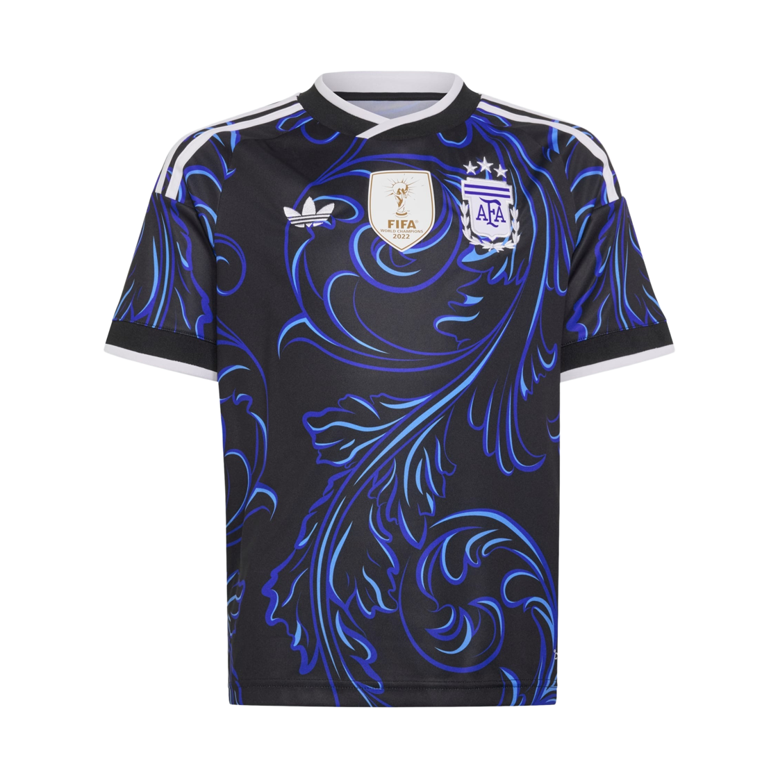 KB0626 (Kids) Adidas Argentina 26 Away Jersey Black Lucid Blue - KR Sizing (Non Marking Ver.)