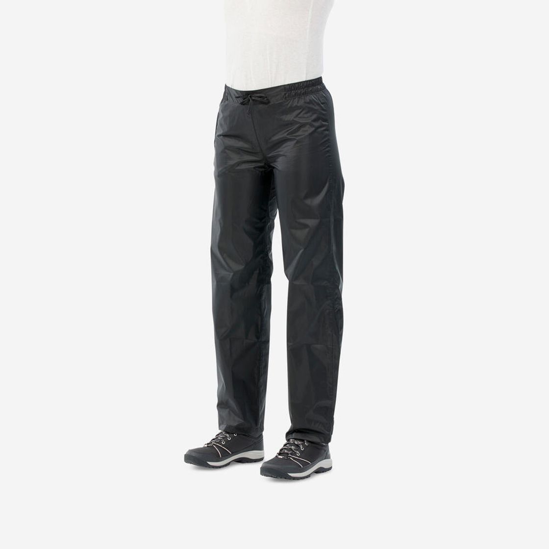 데카트론 여성 등산 경량 방수 바지 오버트라우저 MH100 블랙(Decathlon Women's Hiking Lightweight Waterproof Overtrousers MH100 Black) - 2