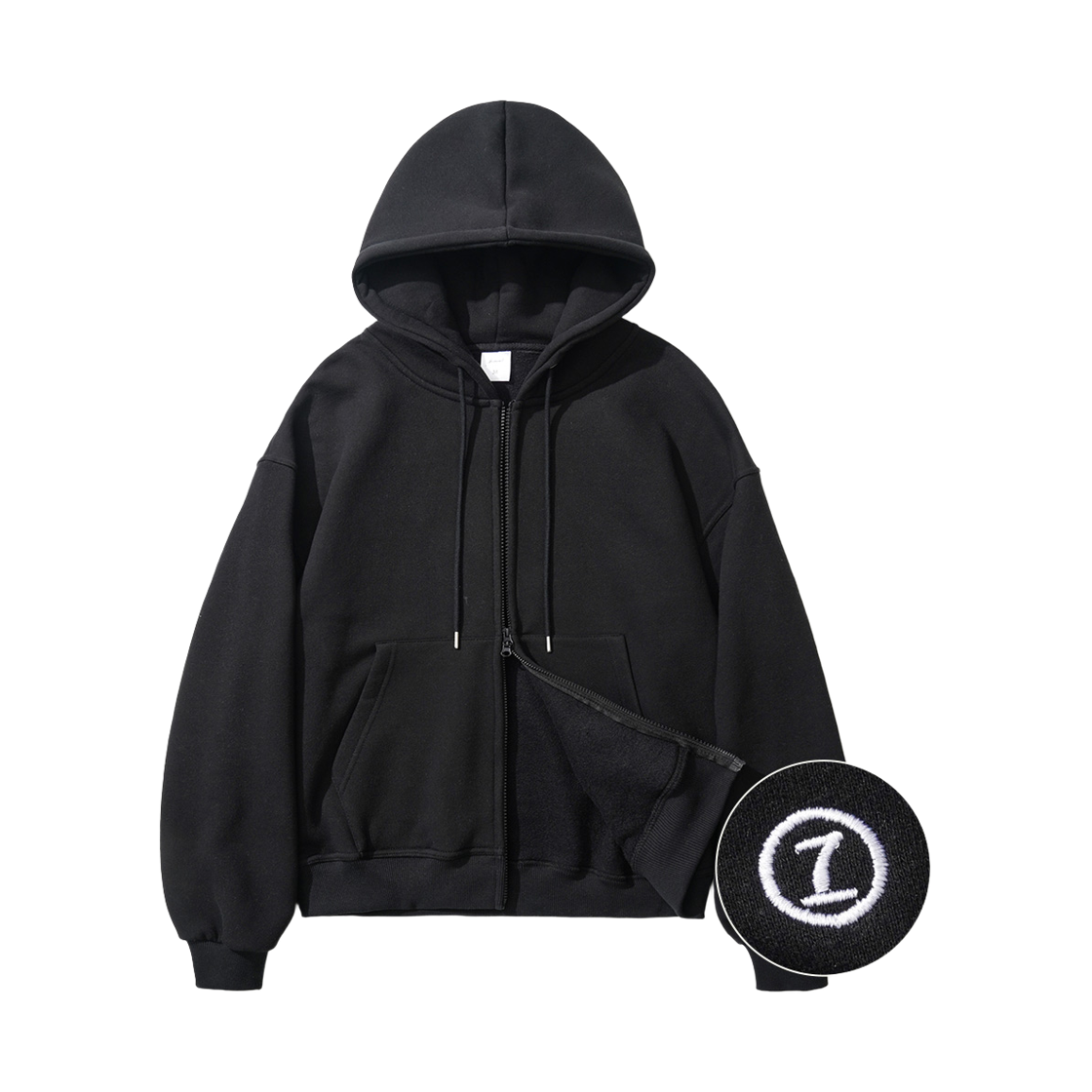 YHHD2462_black_29 JEMUT Log Overfit Twoway Napping Hood Zip-up Black YHHD2462