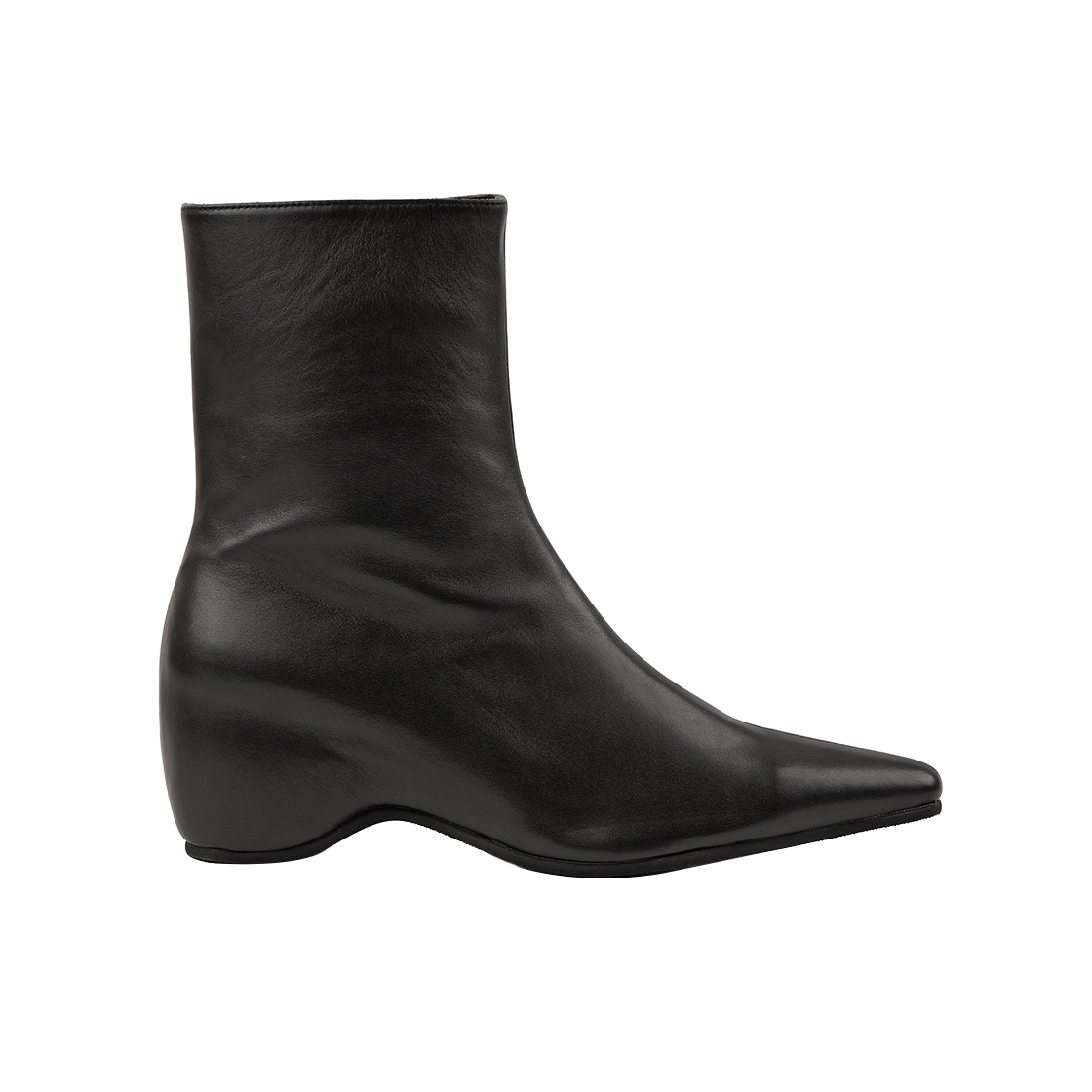 MD0411_3 MOODNIGHT Haze Curved Wedge Ankle Boots l Black
