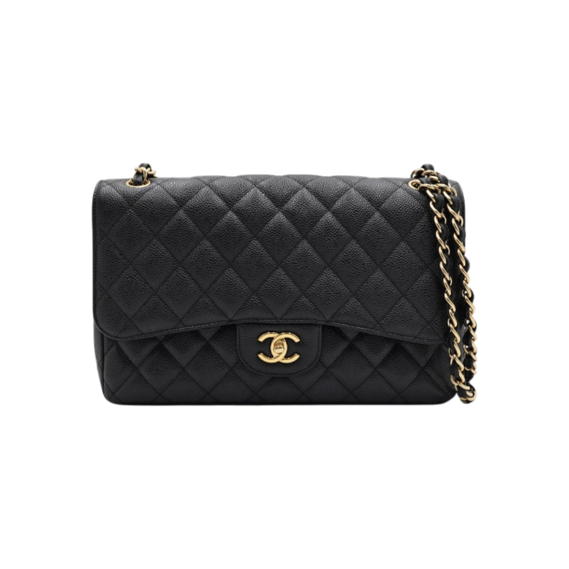 ITDA3JT3KC38 Chanel Black Caviar Classic Large Jumbo Shoulder Bag