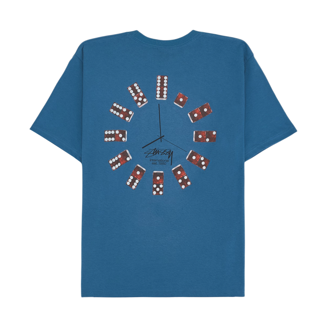 1905202 Stussy Dice Clock T-Shirt Blue