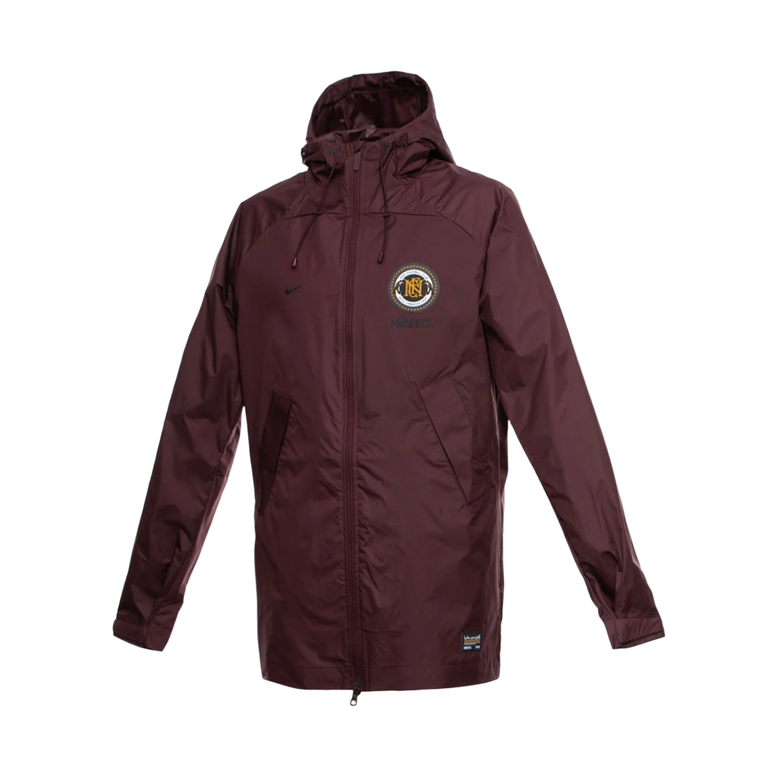DQ5203-652 Nike FC Storm Fit Hooded Football Rain Jacket Burgundy Crush Black - Asia