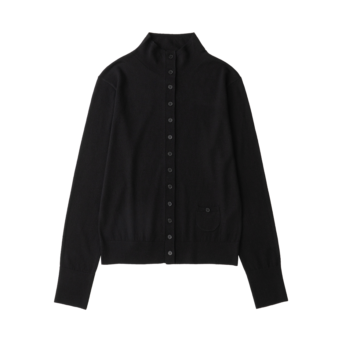에토아 소프트 모크넥 가디건 블랙(aetoa Soft Mock-Neck Cardigan Black)