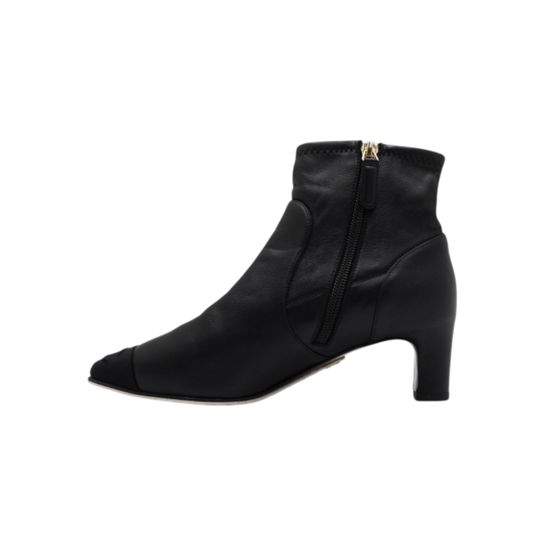 ITANPICA5ENE Chanel Black Leather CC Logo Women Boots
