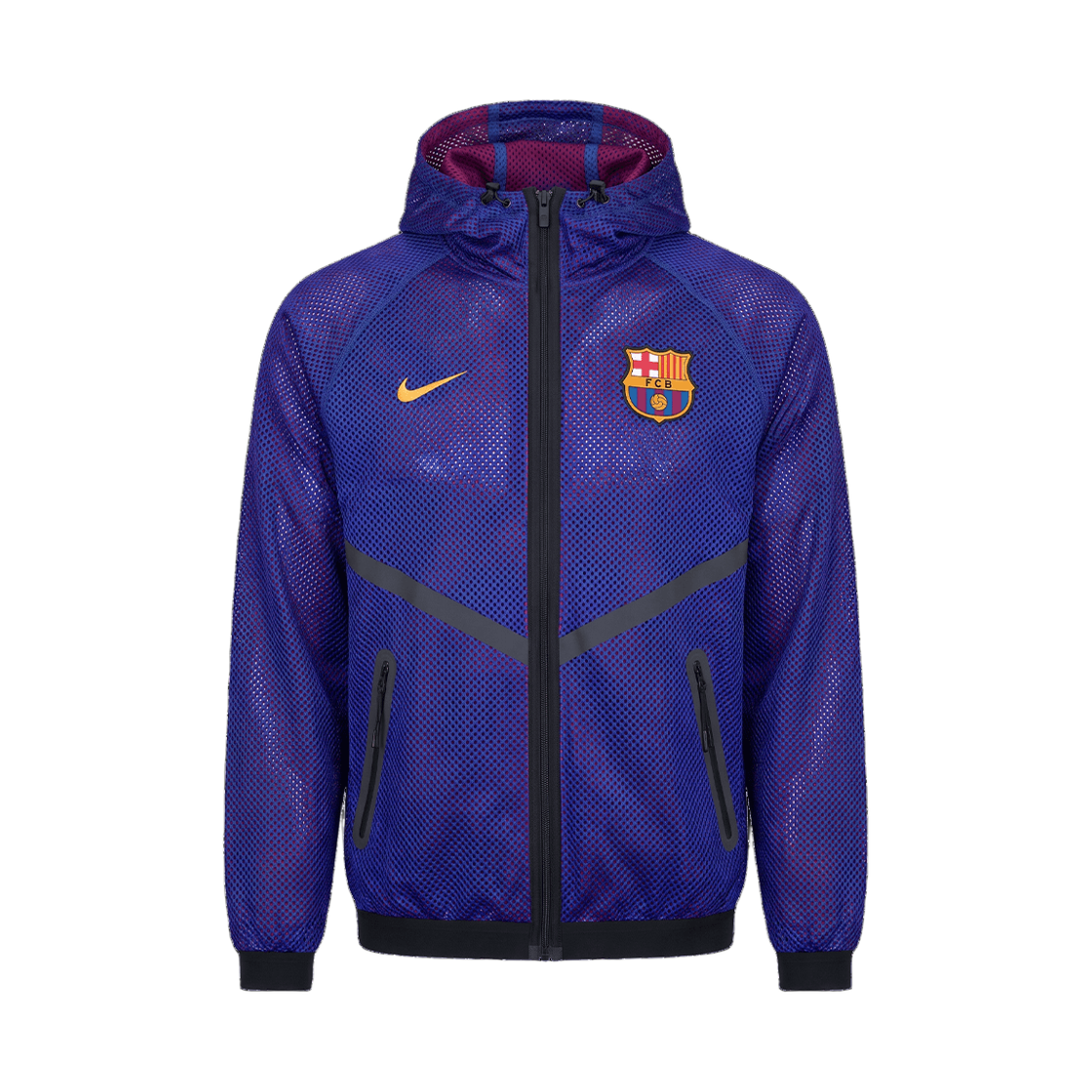 IO4219-455 Nike FC Barcelona Dri-Fit Soccer Anthem Jacket Deep Royal Blue Noble Red (IO4219-455) (Non Marking Ver.)
