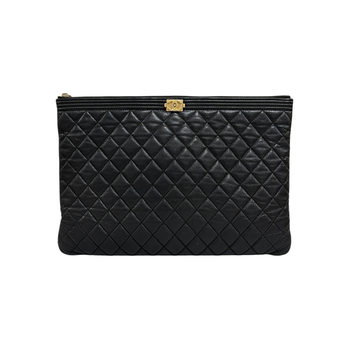 ITROLR5UQ3MN Chanel Caviar Boy Clutch Bag Black