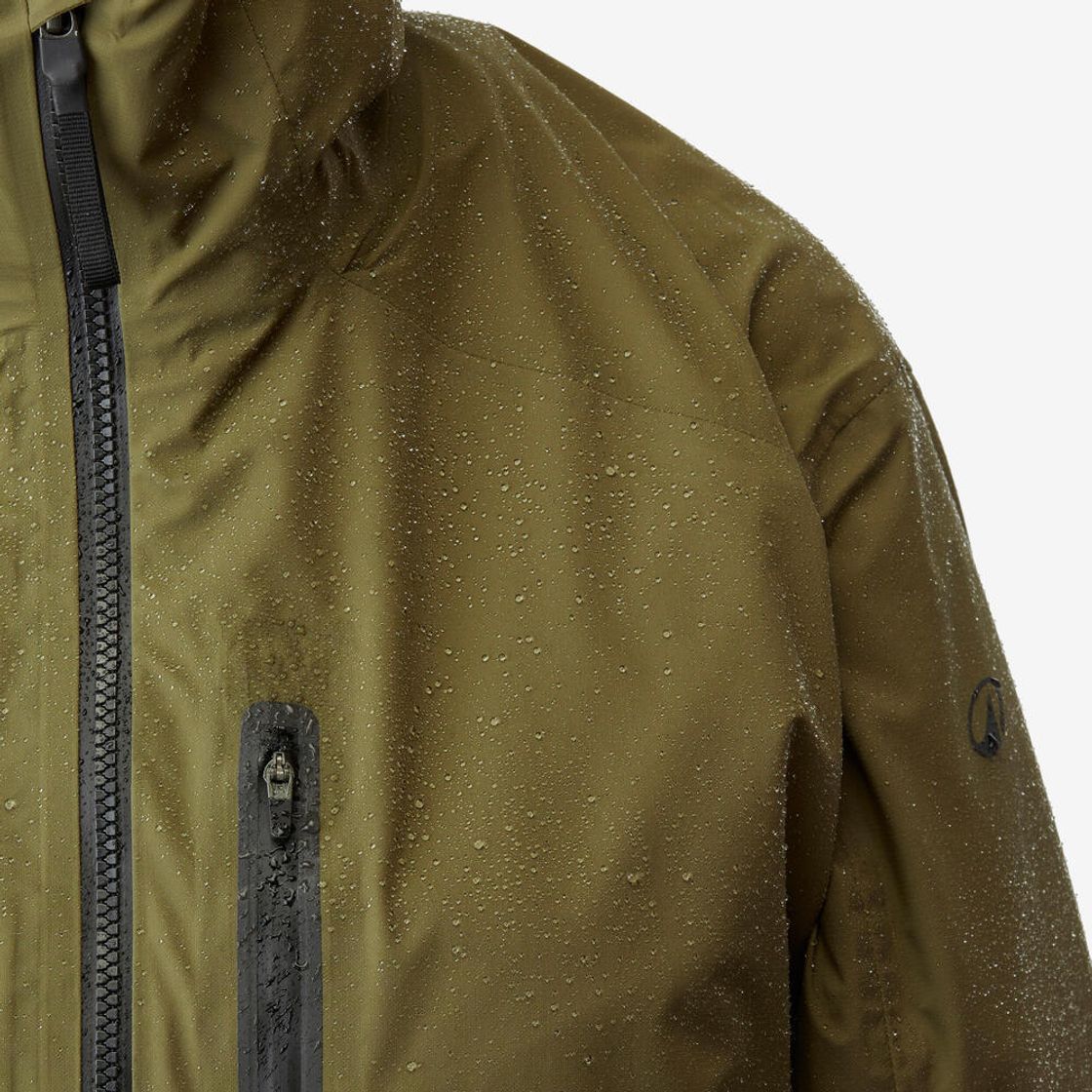 데카트론 남성 하이킹 경량 레인 자켓 MH500 골든 올리브 그린(Decathlon Men's Hiking Lightweight Rain Jacket MH500 Golden Olive Green) - 4