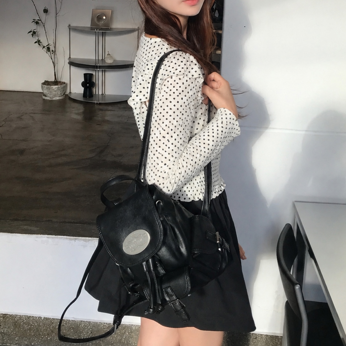 라츠유 노스탤지어 논 트윙클 백팩 블랙(LOTS YOU Nostalgia Non Twinkle Backpack Black) - 3