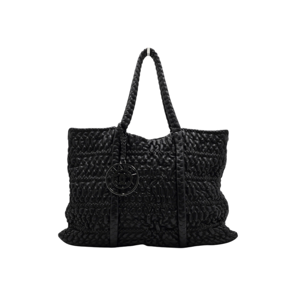 ITNVAFPSF62K Chanel CC Charm Logo Hidden Chain Coco Bubble Quilted Tote Bag