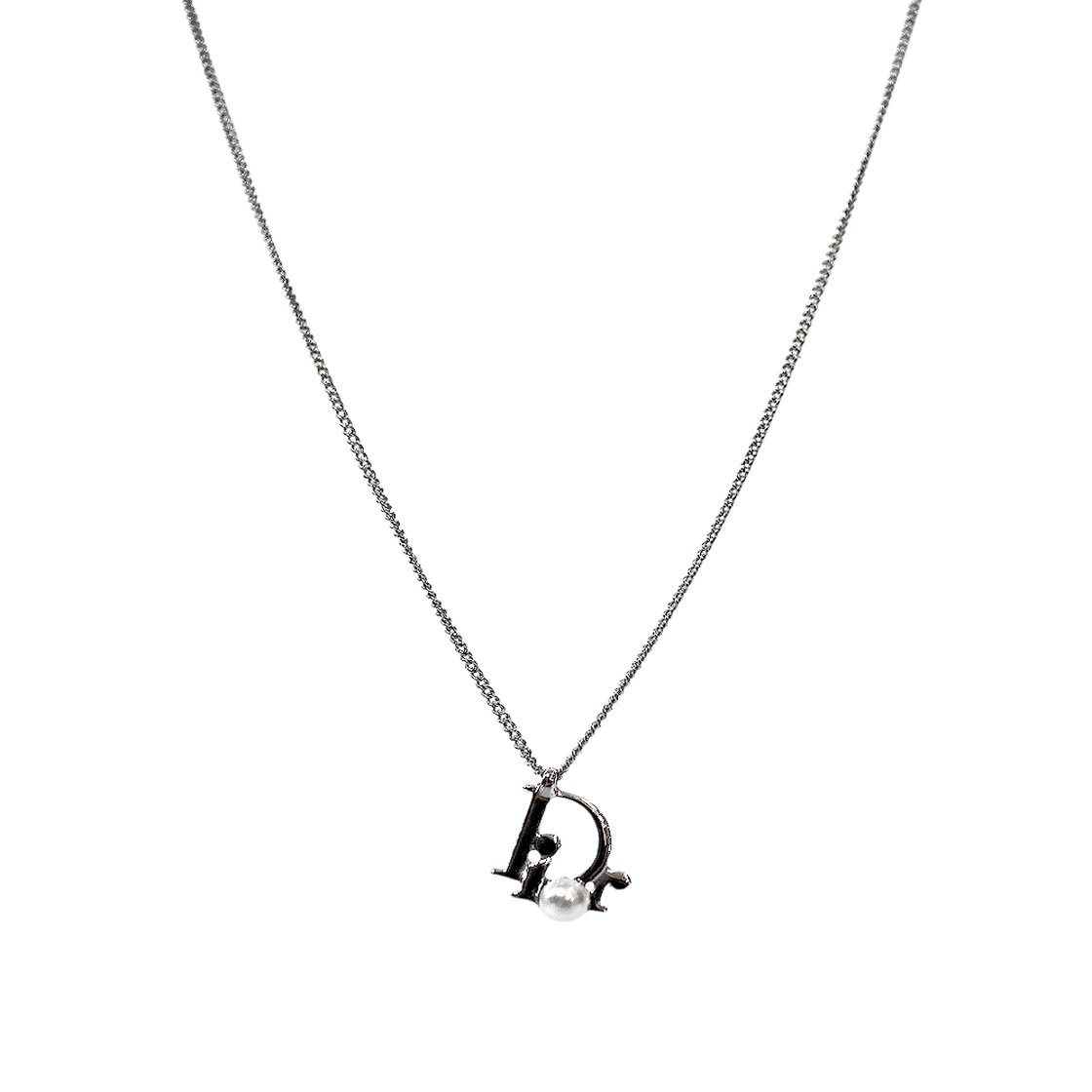 ITMRQ6PWBU46 Dior Pearl Oblique Silver Necklace