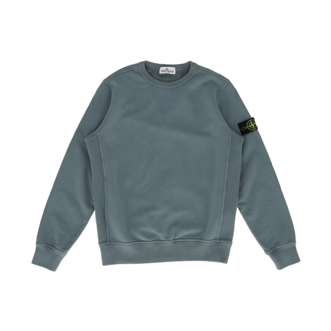 L2S1661000-01S0A20-V004B (Kids) Stone Island 6100001 Brushed Organic Cotton Fleece Regular Fit Crewneck Sweatshirt with Ribbed Side Bands Ash Blue - 26FW