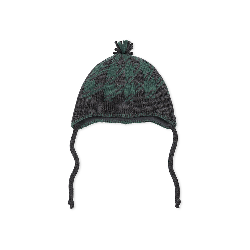 SL263KHWBE05CH [5% 적립] sunlovetour Check Knot Beanie Charcoal