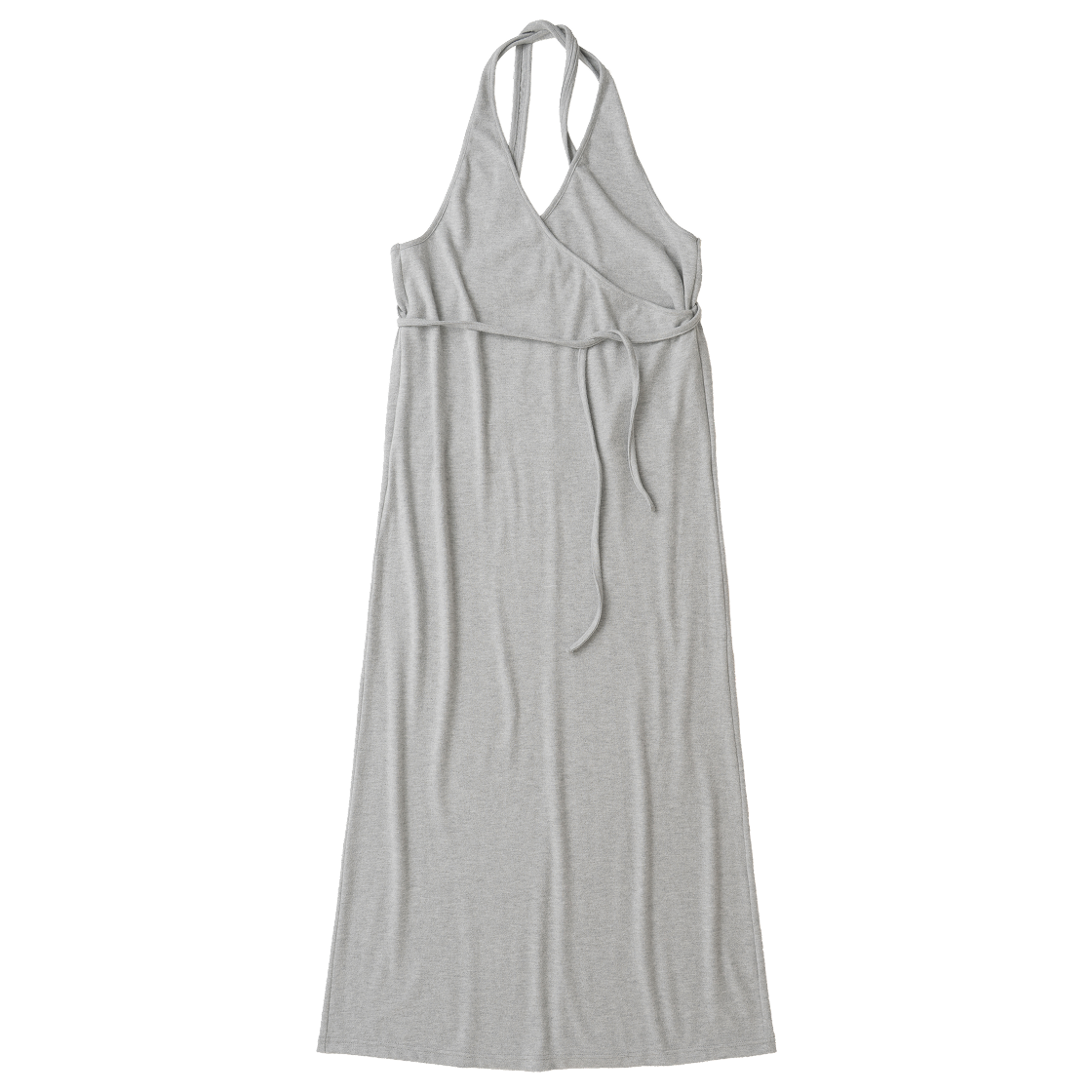 EFWDRAT083MGR aetoa Apron Layered Jersey Dress Melange Gray